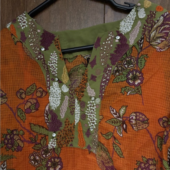 Rara Avis Orange Floral Dress - Picture 3 of 6